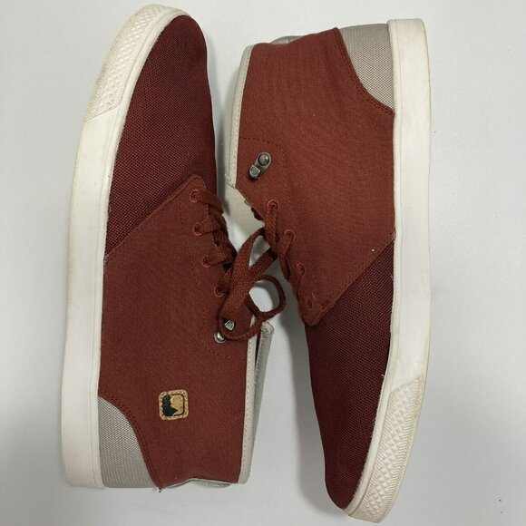 Saola Make An Impact Sustainable Mens 12 Ankle High Top Burgundy Red Shoes - Picture 4 of 14